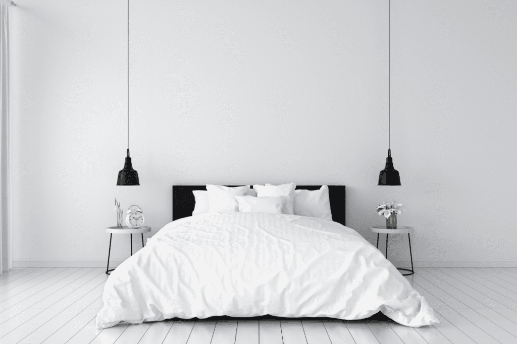 Sypialnia w białym kolorze