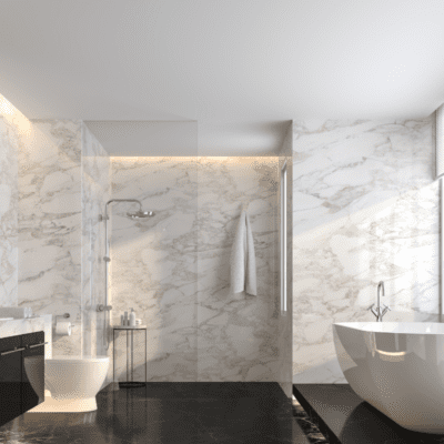 łazienka czarno biała