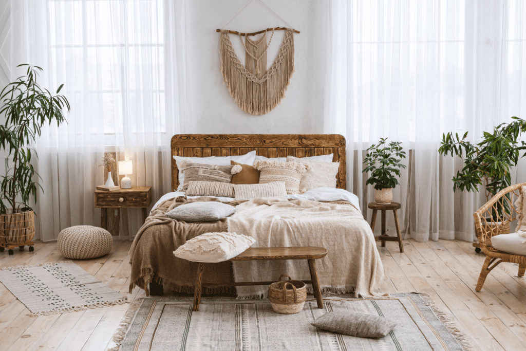 Styl rustykalny – sypialnia