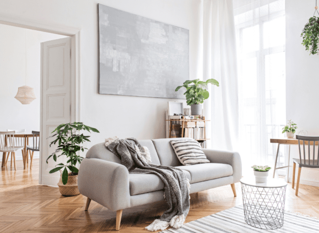 Salon w stylu skandynawskim