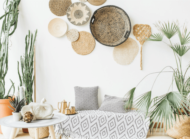 kącik w stylu boho