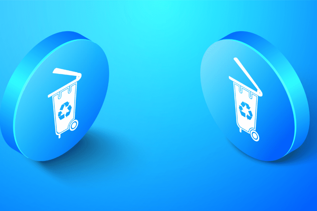 Segregacja śmieci - niebieski pojemnik