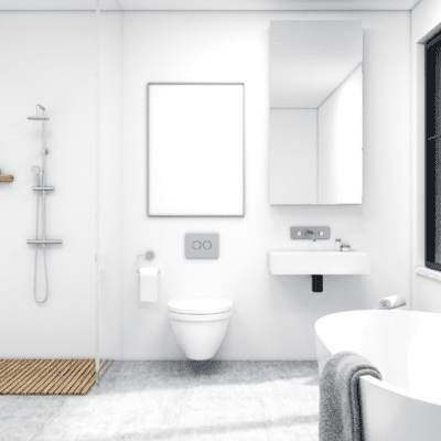 Łazienka z wanną i prysznicem