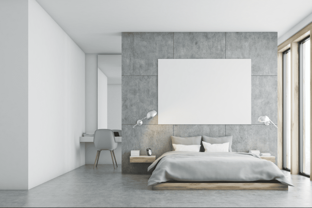 styl minimalistyczny - sypialnia