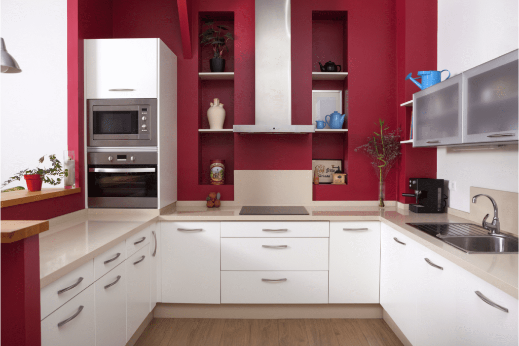 Czerwień z bielą w kuchni