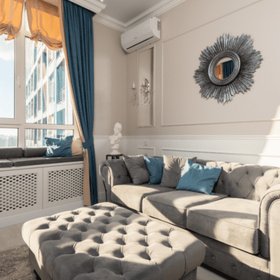 meble tapicerowane - sofa, salon, lustro