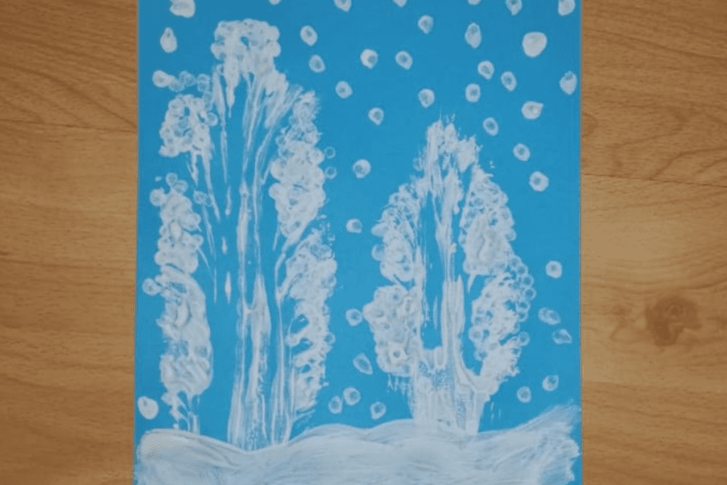 Снежинки, сделанные красками