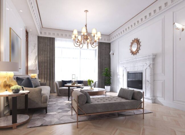 styl klasyczny we wnętrzach_salon