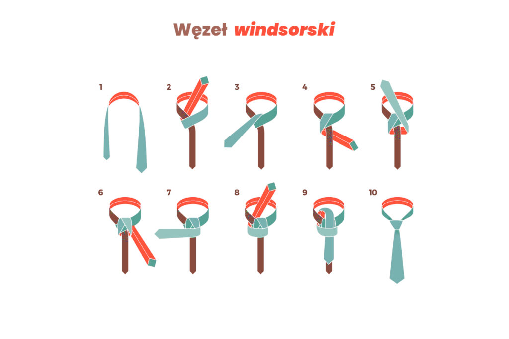 krok po kroku jak zawiązać węzeł windsorski