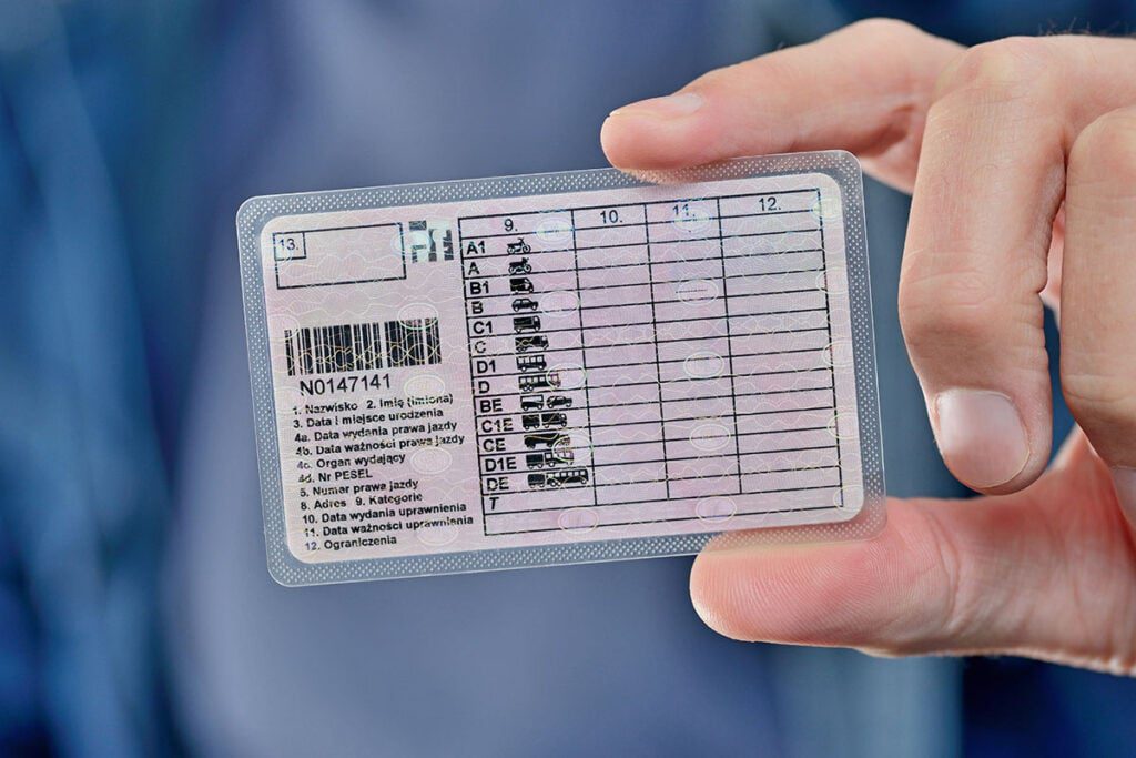 dokument prawa jazdy na różne kategorie