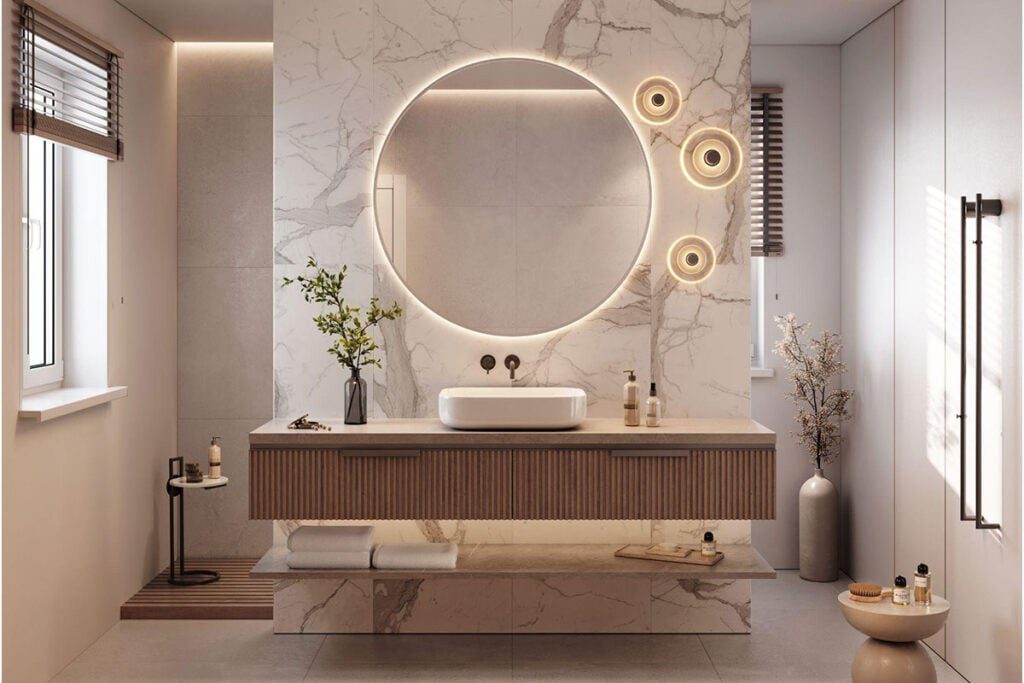 strefa lustra jako oświetlenie do łazienki