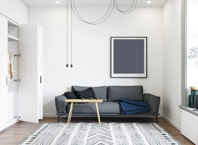 aranżacja małego pokoju z szafą światło dzienne