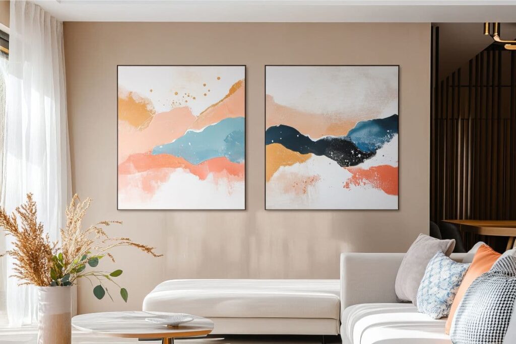 jak powiesić dwa obrazy obok siebie