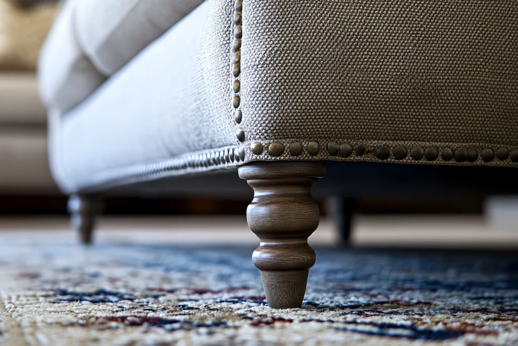 Detale w obiciu kanapy